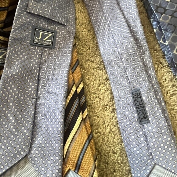 Michael Kors Mens Silk Neckties Blue Gold Striped Classic Modern Rep Lot 4x - Picture 8 of 11